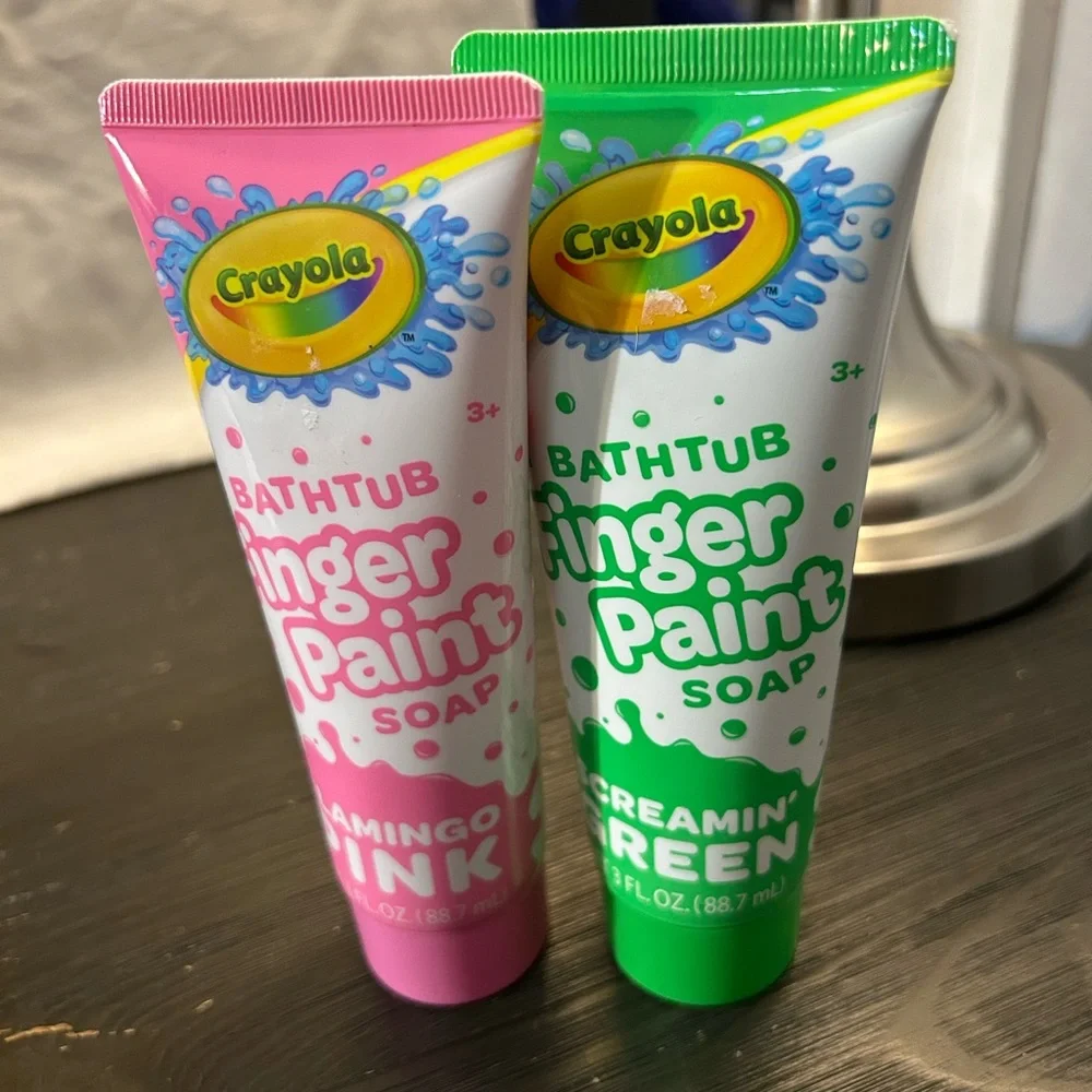 Crayola Bath & Body Finger Paint Pink Green